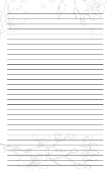 Lined Stationery 5.5x8.5 Blossom Line Art