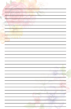Lined Stationery 5.5x8.5 Spring Floral No87