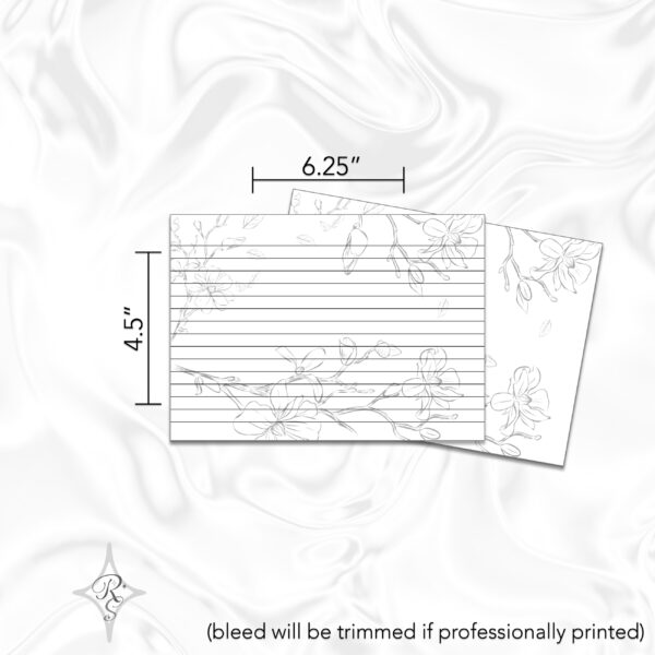 Printable Stationery Card Digital Download 5x5 5x7 7x5 6x4 4x6 8.5x11 {Blossom Line Art} on Etsy - Image 6