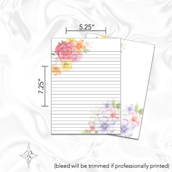 Printable Stationery Card Digital Download 5x5 5x7 7x5 6x4 4x6 8.5x11 {Spring Floral No87} on Etsy - Image 4