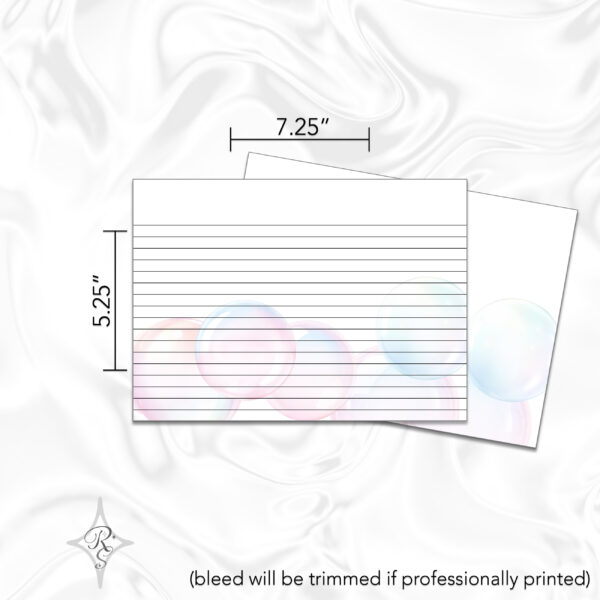 Printable Stationery Card Digital Download 5x5 5x7 7x5 6x4 4x6 8.5x11 {Bubbles} on Etsy - Image 5