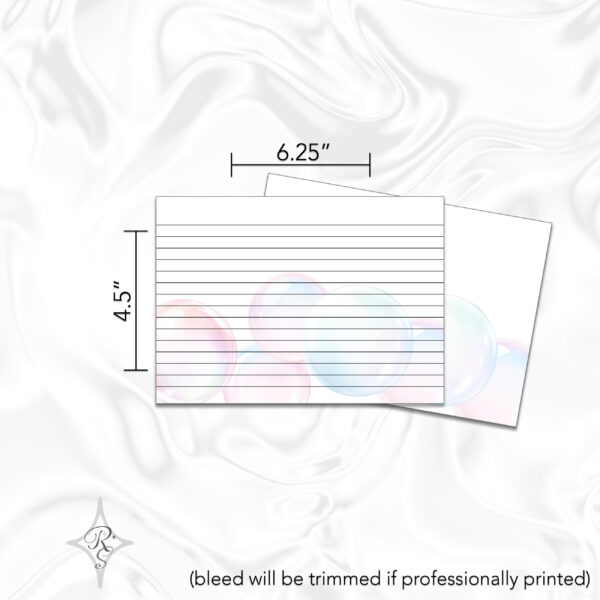 Printable Stationery Card Digital Download 5x5 5x7 7x5 6x4 4x6 8.5x11 {Bubbles} on Etsy - Image 6