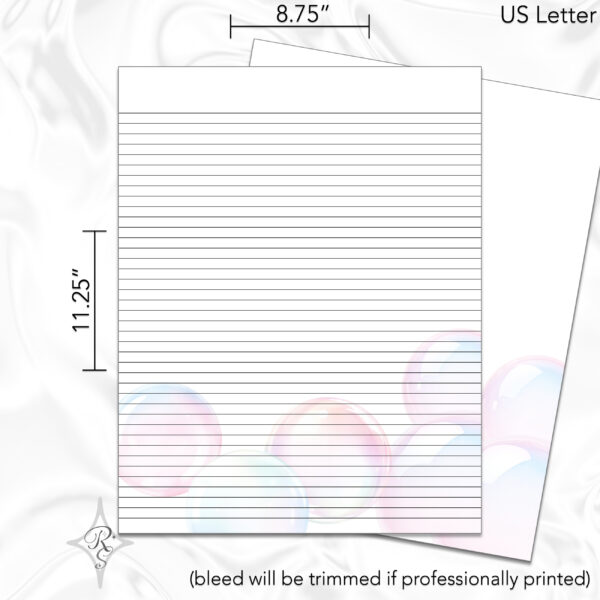 Printable Stationery Card Digital Download 5x5 5x7 7x5 6x4 4x6 8.5x11 {Bubbles} on Etsy - Image 8